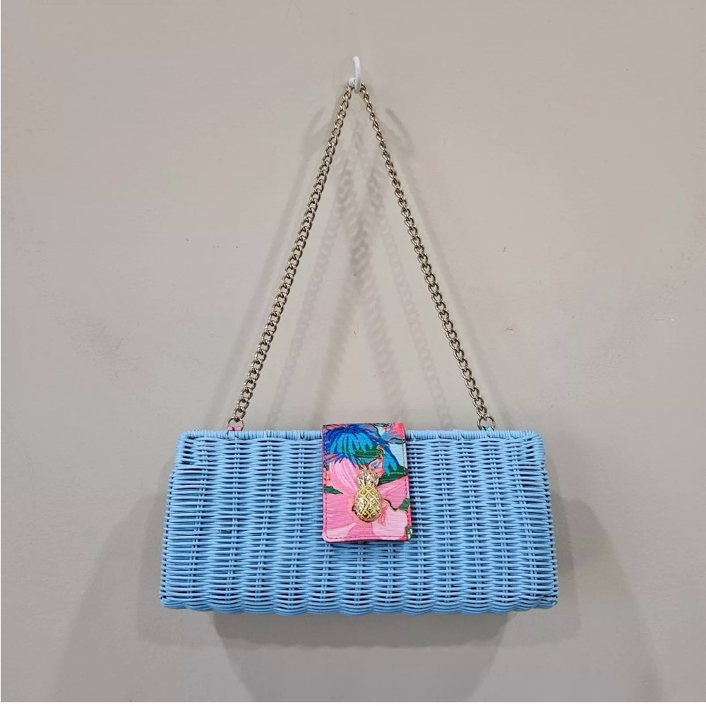 Talbots Blue Woven Chain Strap Bag